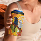 Black and White Cockatoo Birds Aboriginal Art 4 in 1 Can Cooler Tumbler
