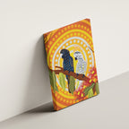 Black and White Cockatoo Birds Aboriginal Art Canvas Wall Art