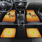 Black and White Cockatoo Birds Aboriginal Art Car Mats