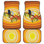 Black and White Cockatoo Birds Aboriginal Art Car Mats