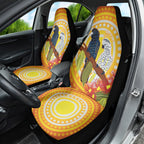 Black and White Cockatoo Birds Aboriginal Art Car Seat Cover