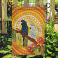 Black and White Cockatoo Birds Aboriginal Art Garden Flag