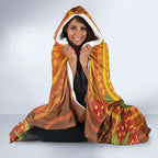 Black and White Cockatoo Birds Aboriginal Art Hooded Blanket