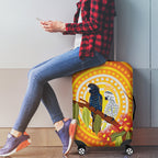 Black and White Cockatoo Birds Aboriginal Art Luggage Cover