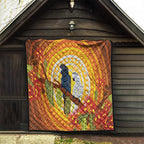 Black and White Cockatoo Birds Aboriginal Art Quilt