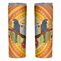 Black and White Cockatoo Birds Aboriginal Art Skinny Tumbler