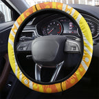 Black and White Cockatoo Birds Aboriginal Art Steering Wheel Cover