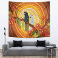 Black and White Cockatoo Birds Aboriginal Art Tapestry