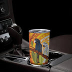 Black and White Cockatoo Birds Aboriginal Art Tumbler Cup