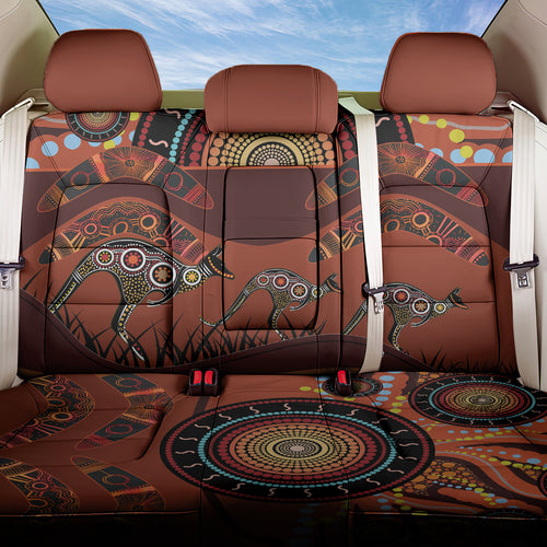 Bomerang and Kangaroo Aboriginal Art Back Car Seat Cover