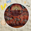Bomerang and Kangaroo Aboriginal Art Beach Blanket