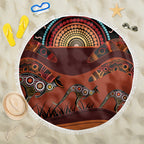 Bomerang and Kangaroo Aboriginal Art Beach Blanket