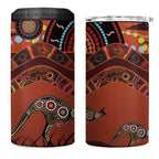Bomerang and Kangaroo Aboriginal Art 4 in 1 Can Cooler Tumbler
