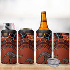Bomerang and Kangaroo Aboriginal Art 4 in 1 Can Cooler Tumbler