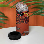 Bomerang and Kangaroo Aboriginal Art 4 in 1 Can Cooler Tumbler