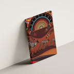 Bomerang and Kangaroo Aboriginal Art Canvas Wall Art