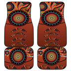Bomerang and Kangaroo Aboriginal Art Car Mats