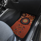 Bomerang and Kangaroo Aboriginal Art Car Mats