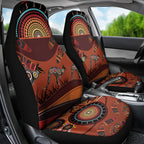 Bomerang and Kangaroo Aboriginal Art Car Seat Cover