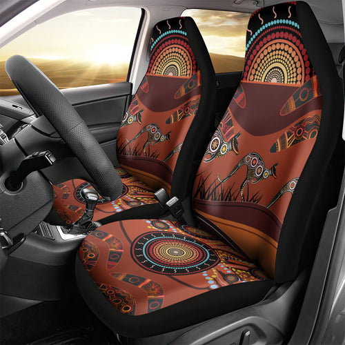 Bomerang and Kangaroo Aboriginal Art Car Seat Cover