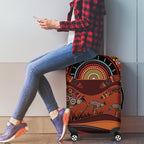 Bomerang and Kangaroo Aboriginal Art Luggage Cover