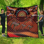 Bomerang and Kangaroo Aboriginal Art Quilt