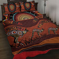 Bomerang and Kangaroo Aboriginal Art Quilt Bed Set