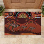 Bomerang and Kangaroo Aboriginal Art Rubber Doormat