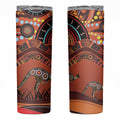 Bomerang and Kangaroo Aboriginal Art Skinny Tumbler