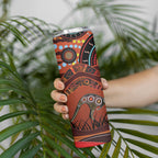 Bomerang and Kangaroo Aboriginal Art Skinny Tumbler