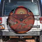 Bomerang and Kangaroo Aboriginal Art Spare Tire Cover