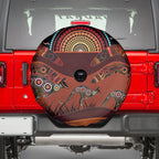 Bomerang and Kangaroo Aboriginal Art Spare Tire Cover