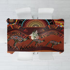 Bomerang and Kangaroo Aboriginal Art Tablecloth