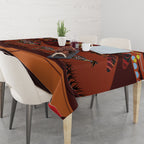 Bomerang and Kangaroo Aboriginal Art Tablecloth