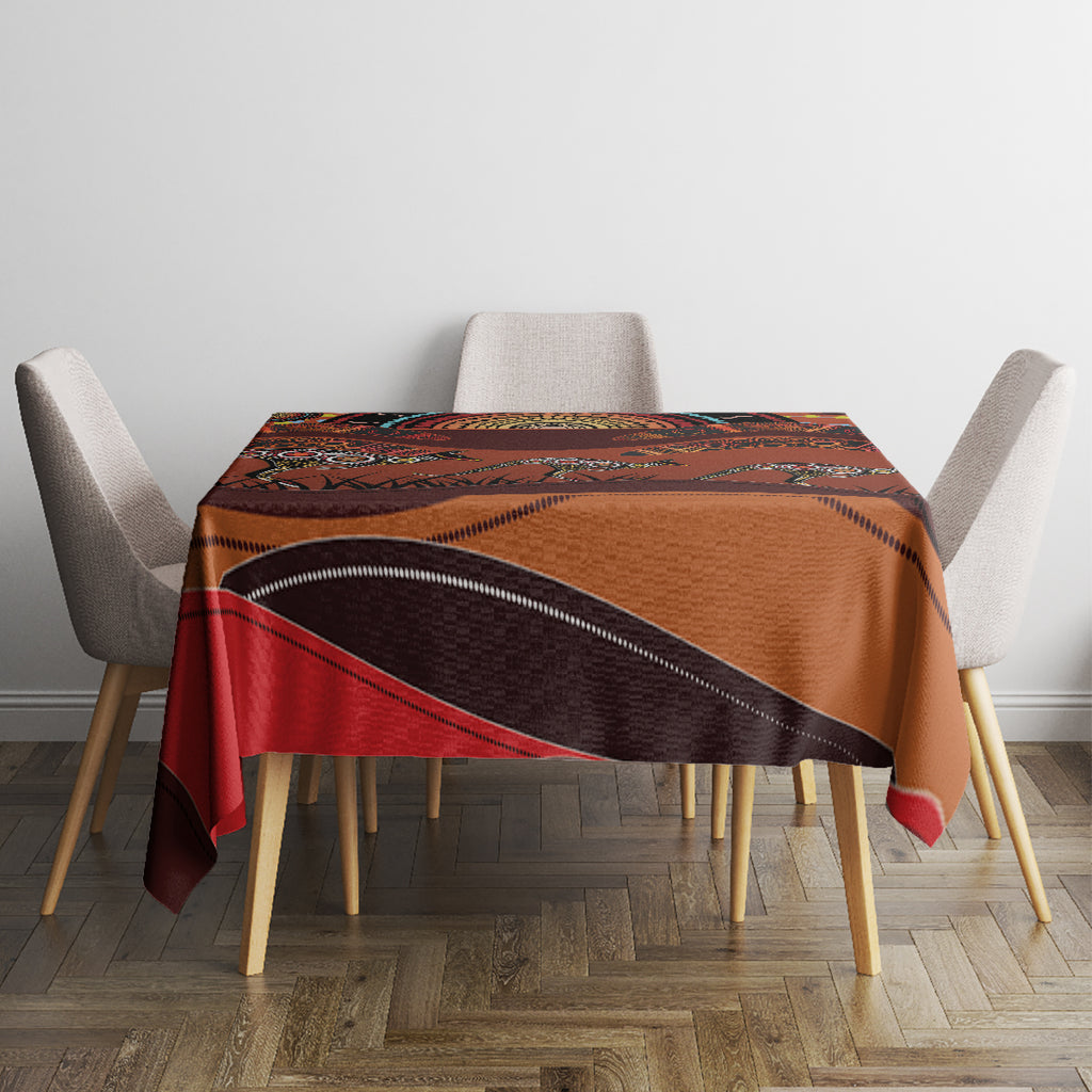 Bomerang and Kangaroo Aboriginal Art Tablecloth
