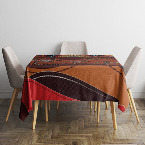 Bomerang and Kangaroo Aboriginal Art Tablecloth