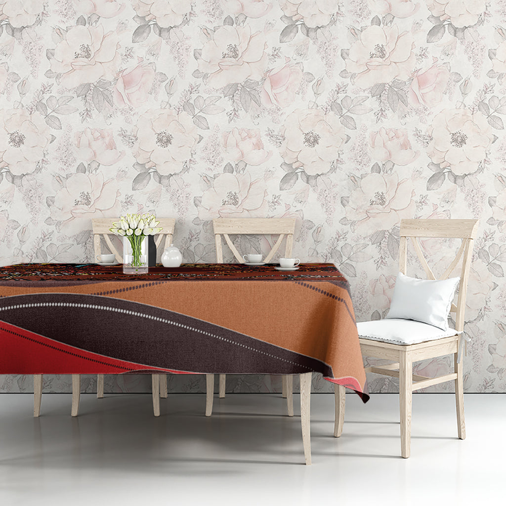 Bomerang and Kangaroo Aboriginal Art Tablecloth