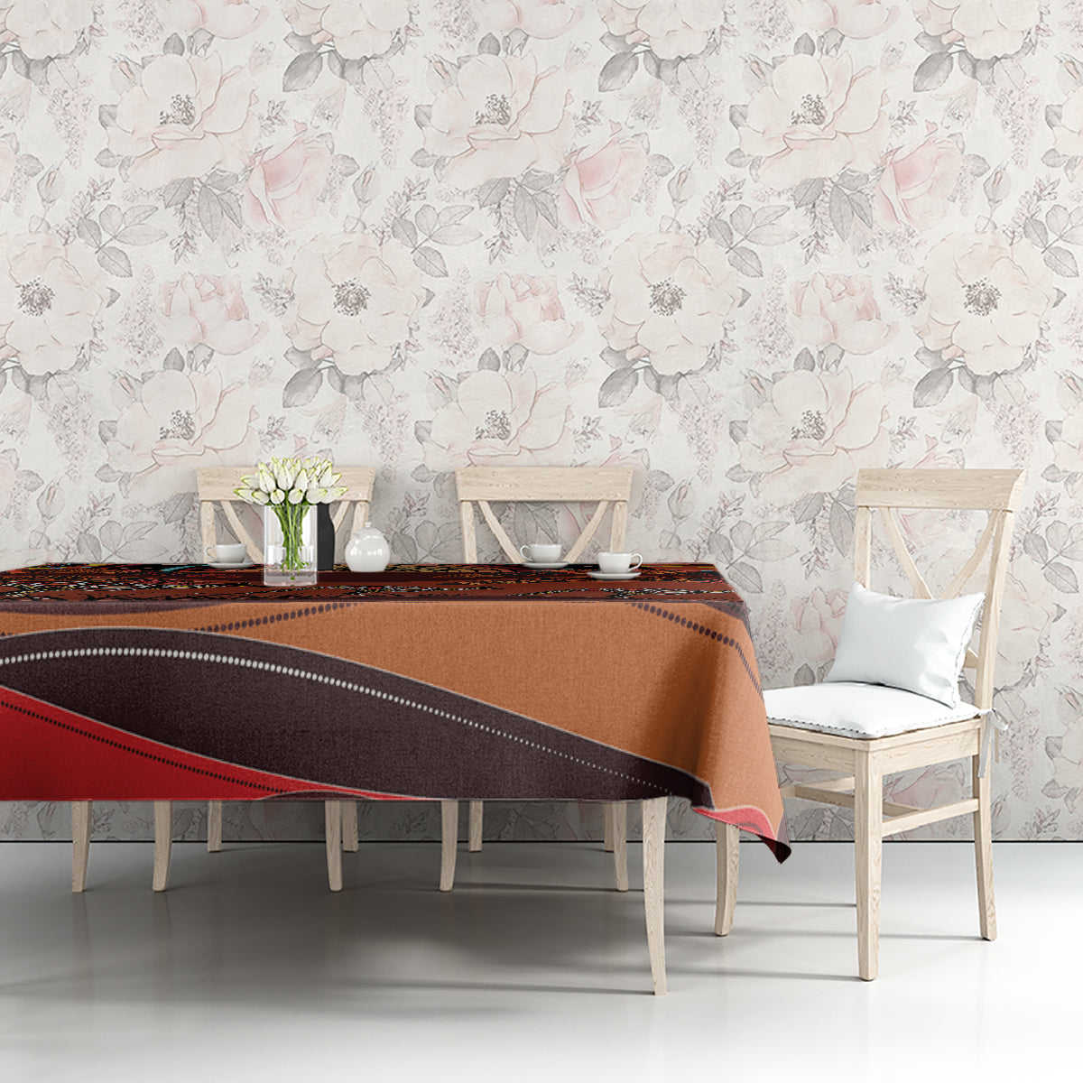 Bomerang and Kangaroo Aboriginal Art Tablecloth