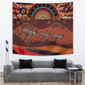 Bomerang and Kangaroo Aboriginal Art Tapestry