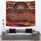 Bomerang and Kangaroo Aboriginal Art Tapestry