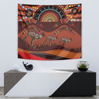 Bomerang and Kangaroo Aboriginal Art Tapestry