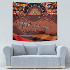 Bomerang and Kangaroo Aboriginal Art Tapestry
