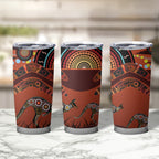 Bomerang and Kangaroo Aboriginal Art Tumbler Cup