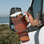 Bomerang and Kangaroo Aboriginal Art Tumbler With Handle