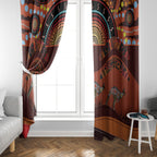 Bomerang and Kangaroo Aboriginal Art Window Curtain