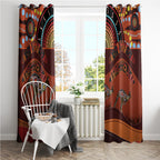 Bomerang and Kangaroo Aboriginal Art Window Curtain