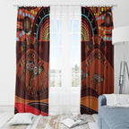 Bomerang and Kangaroo Aboriginal Art Window Curtain