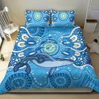 Whale In The Ocean Aboriginal Dot Art Bedding Set No1