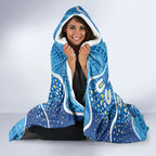 Whale In The Ocean Aboriginal Dot Art Hooded Blanket No1