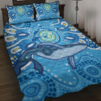 Whale In The Ocean Aboriginal Dot Art Quilt Bed Set No1